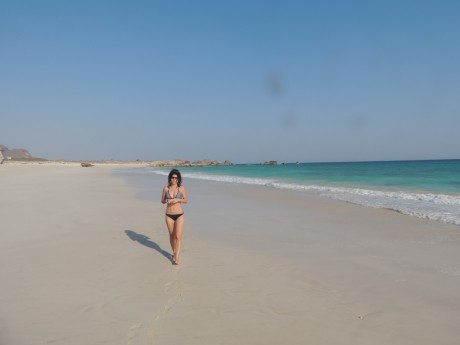 Fazayah beach- hlava na hlavě :-)