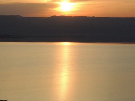 Západ slunce nad Izraelskými horami-Mrtvé moře