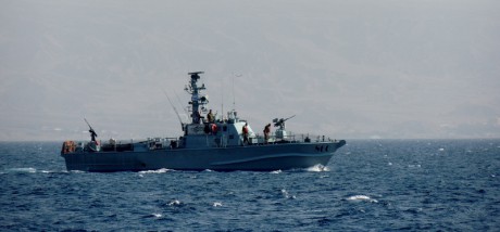 Izraelská vojenská loď na hranici s Egyptem